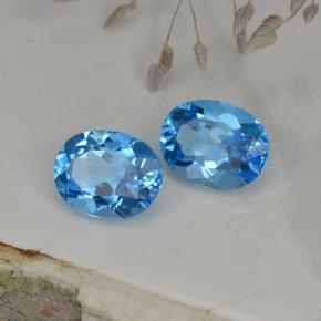 4.71캐럿 천연 스위스 블루 토파즈 보석, 타원형 컷, 9.1×7.1 mm, VVS