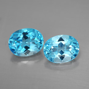 캐럿 천연 스위스 블루 토파즈 보석, 타원형 컷, 9.1×7.1 mm, VVS-VS