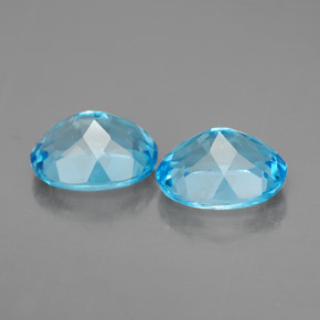 캐럿 천연 스위스 블루 토파즈 보석, 타원형 컷, 9.1×7.1 mm, VVS-VS