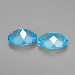 캐럿 천연 스위스 블루 토파즈 보석, 타원형 컷, 9.2×7.2 mm, VVS