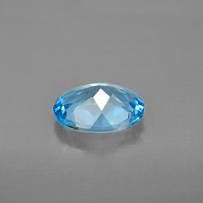 2.05캐럿 천연 스위스 블루 토파즈, 타원형 컷, 9.1×7.1 mm, VVS
