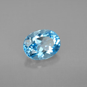 2.38캐럿 천연 스위스 블루 토파즈, 타원형 컷, 9×7.1 mm, VVS