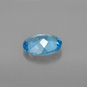 2.01캐럿 천연 스위스 블루 토파즈, 타원형 컷, 9.1×7.1 mm, VVS
