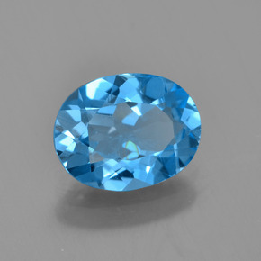 1.98캐럿 천연 스카이 블루 토파즈, 타원형 컷, 9.2×7.2 mm, VVS