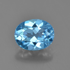 2.40캐럿 천연 스카이 블루 토파즈, 타원형 컷, 9×7.1 mm, VVS