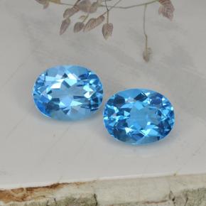 4.93캐럿 천연 스위스 블루 토파즈 보석, 타원형 컷, 9.1×7.1 mm, VVS