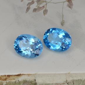 4.93캐럿 천연 스위스 블루 토파즈 보석, 타원형 컷, 9.1×7.1 mm, VVS