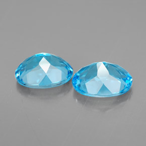 캐럿 천연 스위스 블루 토파즈 보석, 타원형 컷, 9×7 mm, VVS