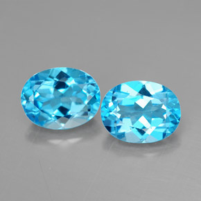 캐럿 천연 스위스 블루 토파즈 보석, 타원형 컷, 9.1×7.1 mm, VVS
