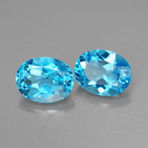 캐럿 천연 스위스 블루 토파즈 보석, 타원형 컷, 9.1×7.1 mm, VVS