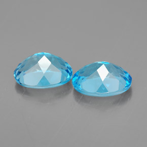 캐럿 천연 스위스 블루 토파즈 보석, 타원형 컷, 9.1×7.1 mm, VVS