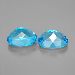 캐럿 천연 스위스 블루 토파즈 보석, 타원형 컷, 9×7.1 mm, VVS