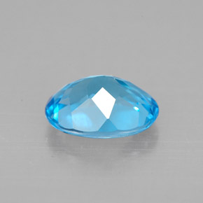 2.18캐럿 천연 스위스 블루 토파즈, 타원형 컷, 9.1×7.1 mm, VVS