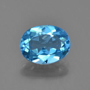 2.26캐럿 천연 스카이 블루 토파즈, 타원형 컷, 9.1×7.1 mm, VVS
