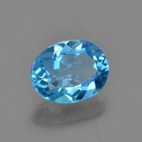 2.26캐럿 천연 스카이 블루 토파즈, 타원형 컷, 9.1×7.1 mm, VVS