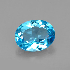 2.21캐럿 천연 스위스 블루 토파즈, 타원형 컷, 9×7.2 mm, VS