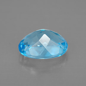 2.54캐럿 천연 스위스 블루 토파즈, 타원형 컷, 9.1×7.1 mm, VVS-VS