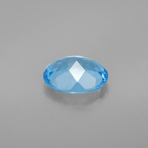 2.16캐럿 천연 스위스 블루 토파즈, 타원형 컷, 9.1×7.1 mm, VVS