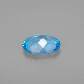 1.91캐럿 천연 스위스 블루 토파즈, 타원형 컷, 9.1×7.2 mm, VS