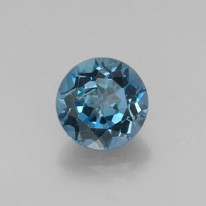 2.70캐럿 천연 런던 블루 토파즈, 라운드 컷, 8.09 mm, VVS-VS