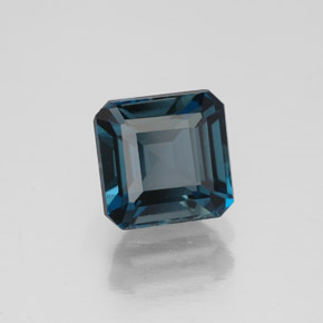 1.91캐럿 천연 런던 블루 토파즈, 에메랄드 컷, 6.5×6.4 mm, VVS