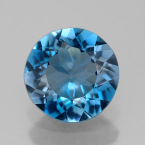 2.58캐럿 천연 런던 블루 토파즈, 라운드 컷, 8.89 mm, VVS