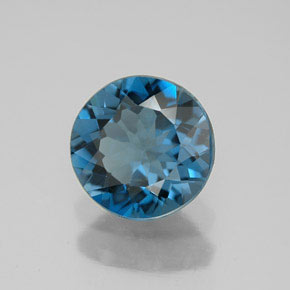 2.91캐럿 천연 런던 블루 토파즈, 라운드 컷, 8.97 mm, VS