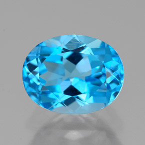 2.66캐럿 천연 스위스 블루 토파즈, 타원형 컷, 9.1×7.1 mm, VVS