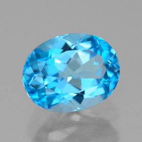 2.66캐럿 천연 스위스 블루 토파즈, 타원형 컷, 9.1×7.1 mm, VVS