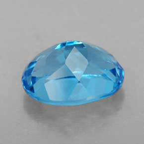 2.54캐럿 천연 스위스 블루 토파즈, 타원형 컷, 9.1×7.1 mm, VVS