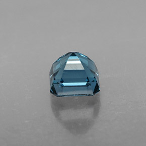 1.12캐럿 천연 런던 블루 토파즈, 에메랄드 컷, 5.3×5.2 mm, VS