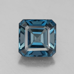 2.34캐럿 천연 런던 블루 토파즈, 에메랄드 컷, 7.2×7.2 mm, VS-SI