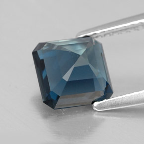 2.34캐럿 천연 런던 블루 토파즈, 에메랄드 컷, 7.2×7.2 mm, VS-SI