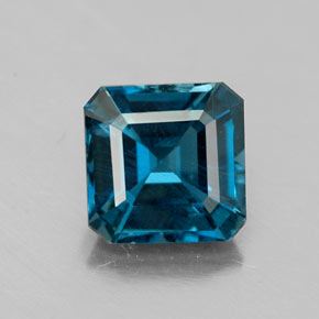 2.19캐럿 천연 런던 블루 토파즈, 에메랄드 컷, 7.2×7.1 mm, VS