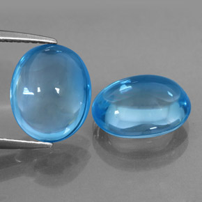 캐럿 천연 스위스 블루 토파즈 보석, 타원형 컷, 10.8×8.8 mm, 투명한