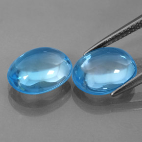 캐럿 천연 스위스 블루 토파즈 보석, 타원형 컷, 10.8×8.8 mm, 투명한