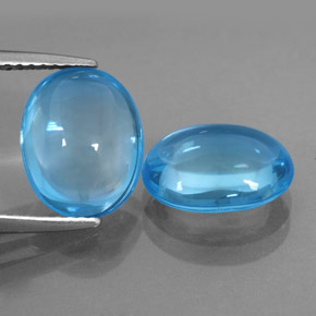 캐럿 천연 스위스 블루 토파즈 보석, 타원형 컷, 10.8×8.5 mm, 투명한
