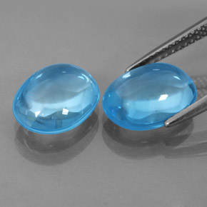 캐럿 천연 스위스 블루 토파즈 보석, 타원형 컷, 10.8×8.5 mm, 투명한