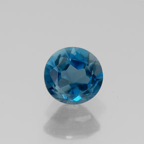 0.63캐럿 천연 런던 블루 토파즈, 라운드 컷, 5.13 mm, VVS-VS