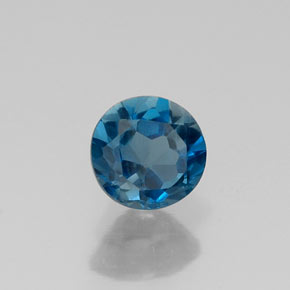 0.63캐럿 천연 런던 블루 토파즈, 라운드 컷, 5.13 mm, VVS-VS