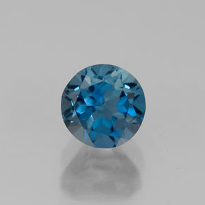 0.81캐럿 천연 런던 블루 토파즈, 라운드 컷, 5.11 mm, VVS-VS
