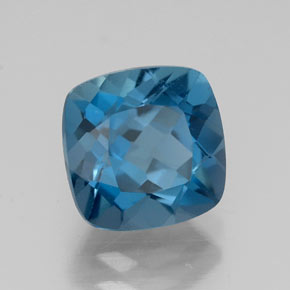 3.03캐럿 천연 런던 블루 토파즈, 쿠션 컷, 8.1×8 mm, VS