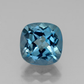 2.77캐럿 천연 런던 블루 토파즈, 쿠션 컷, 8.1×8.1 mm, VVS-VS