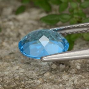 2.32캐럿 천연 스위스 블루 토파즈, 타원형 컷, 9×7.1 mm, VVS-VS