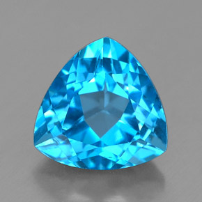 2.85캐럿 천연 스위스 블루 토파즈, 트릴리언, 8.6×8.4 mm, VVS
