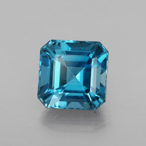 2.47캐럿 천연 런던 블루 토파즈, 에메랄드 컷, 7.2×7.2 mm, VS