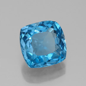 2.76캐럿 천연 런던 블루 토파즈, 쿠션 컷, 8×7.9 mm, VVS-VS