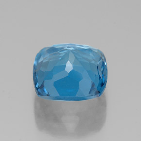 2.76캐럿 천연 런던 블루 토파즈, 쿠션 컷, 8×7.9 mm, VVS-VS