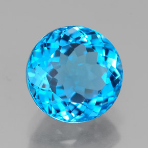 2.64캐럿 천연 스위스 블루 토파즈, 라운드 컷, 8.14 mm, VVS