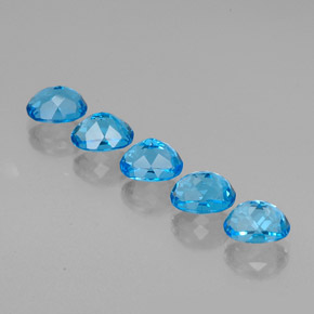 캐럿 천연 스위스 블루 토파즈 보석, 타원형 컷, 8.1×6 mm, VVS-VS